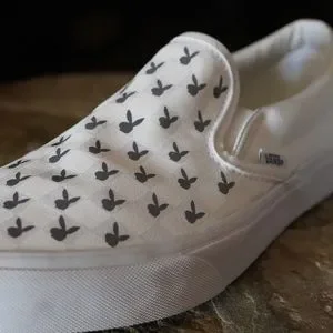 Vans Reflective Playboy Bad Bunny slip-on Buy Reflective Bad Bunny Custom Slip on Vans Online in India  main image 2
